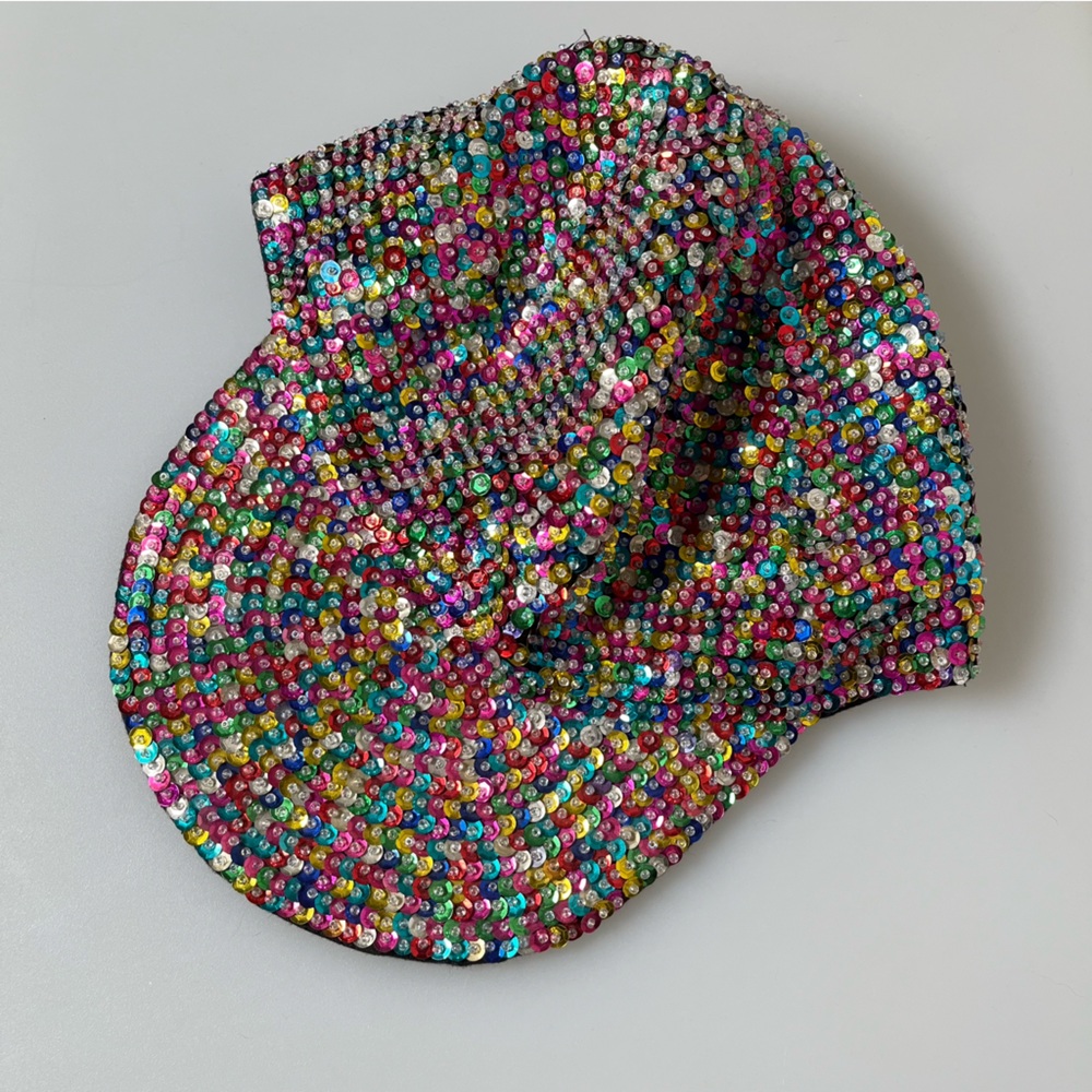 Vintage Rainbow Sequin Baseball Hat